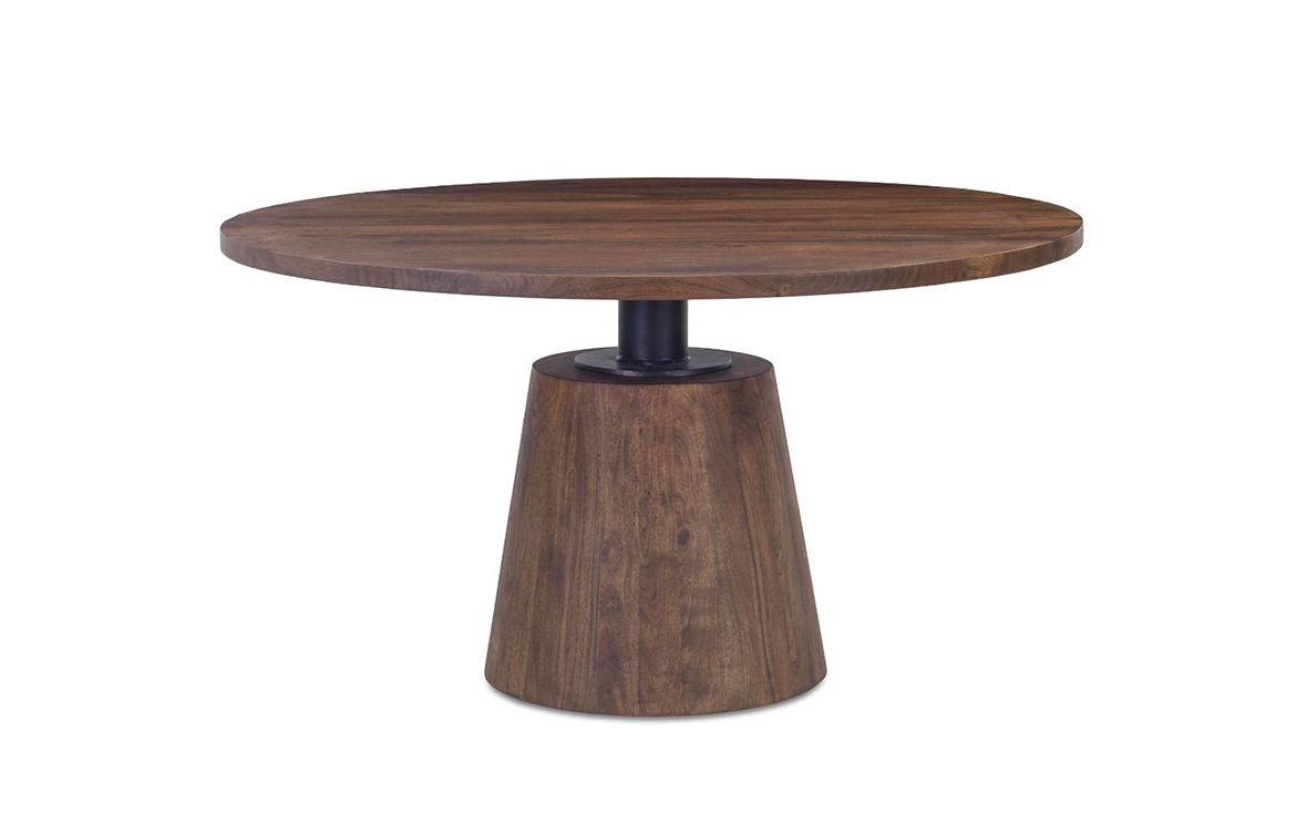 ndustrial Modern 54" Round Dining Table Tawny Brown
