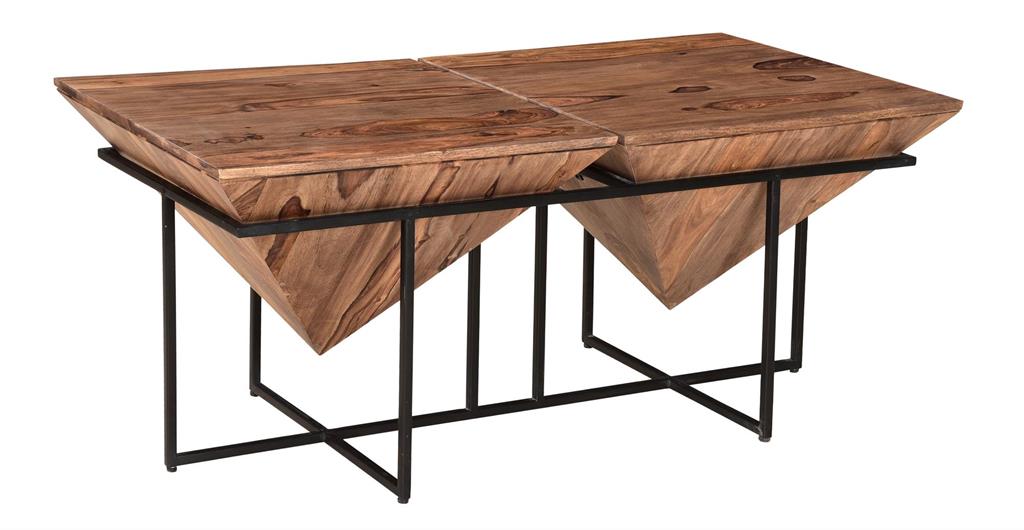 Unique wood and iron cocktail table