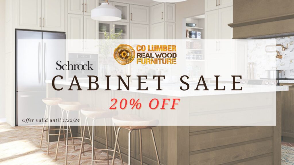 20% off Schrock cabinet sale in Colorado Springs until January 22, 2024