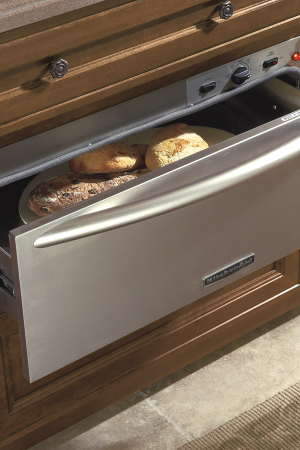 Warming drawer cabinet installed