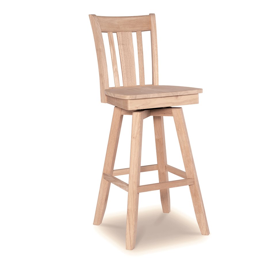 Unfinished casual dining stool
