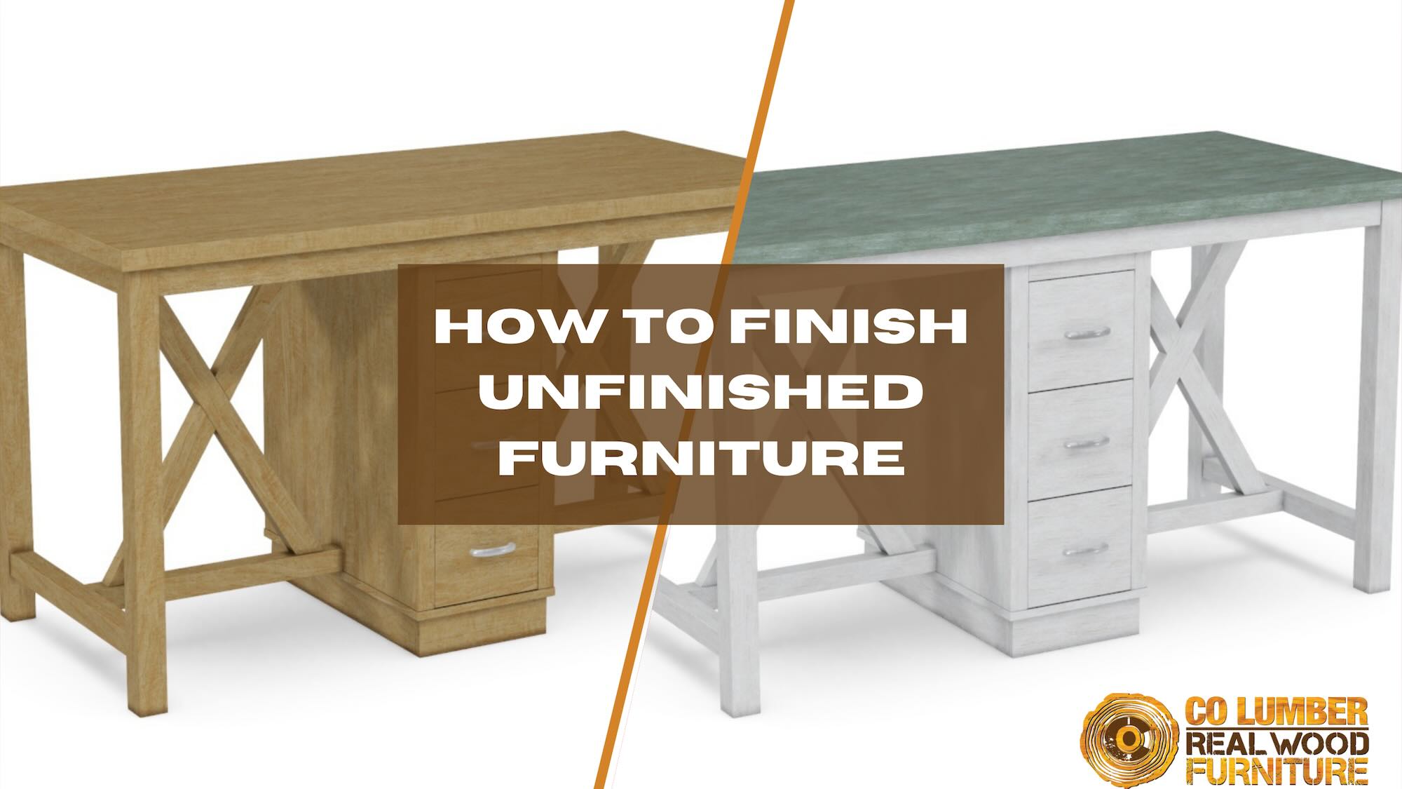 Before and after or an unfinished kitchen island becoming finished