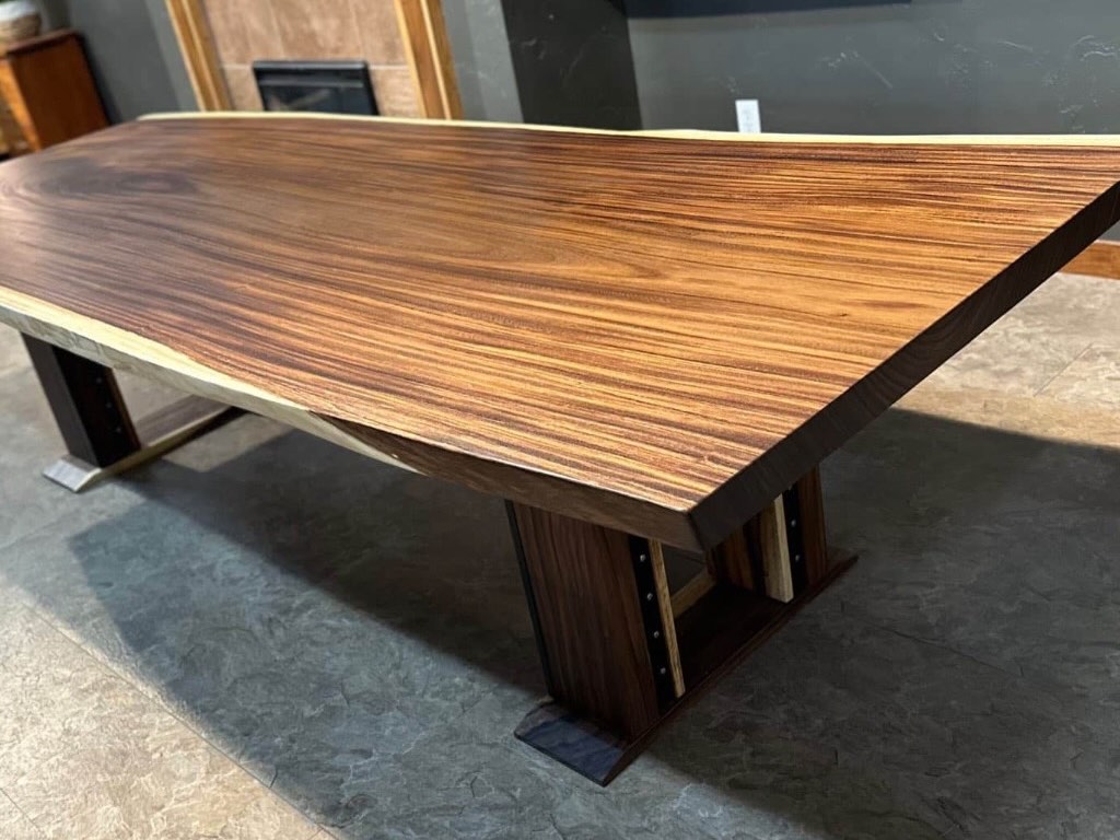 Live edge dining table custom made by CO Lumber & Real Wood Furniture