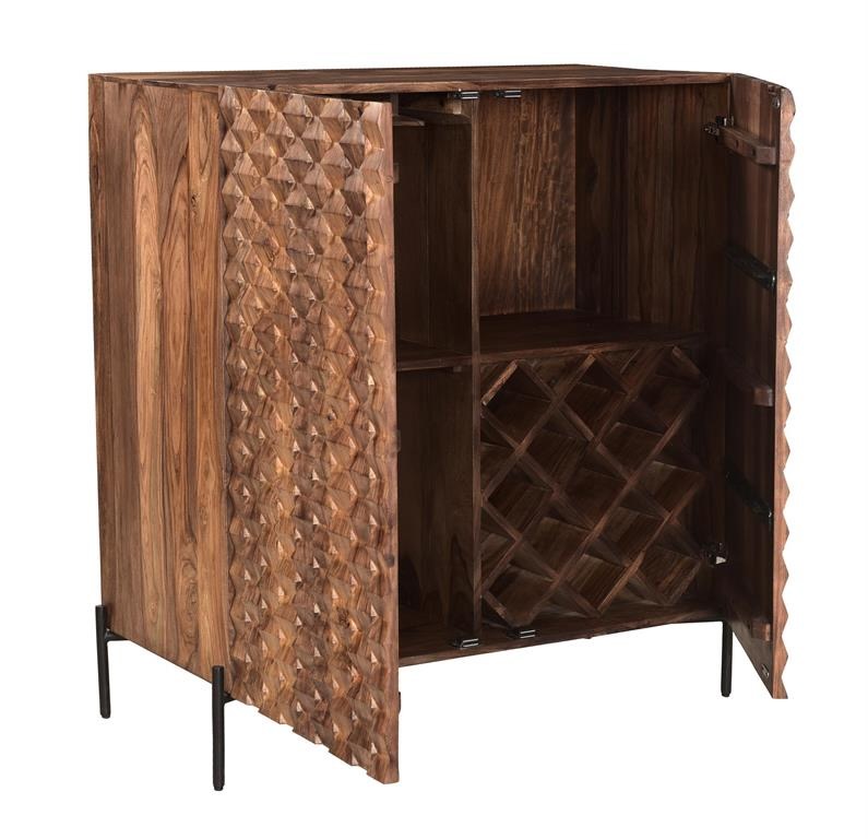 Sheesham wood two door bar cabinet 