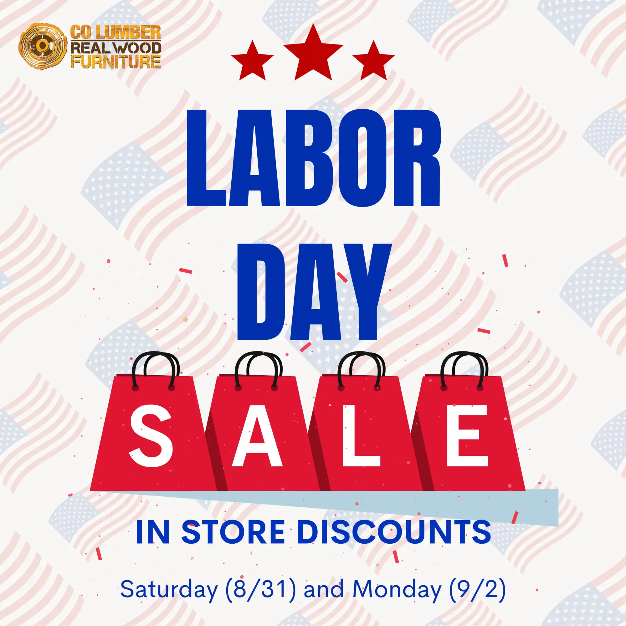 2024 Labor Day Sale CO Lumber & Real Wood Furniture