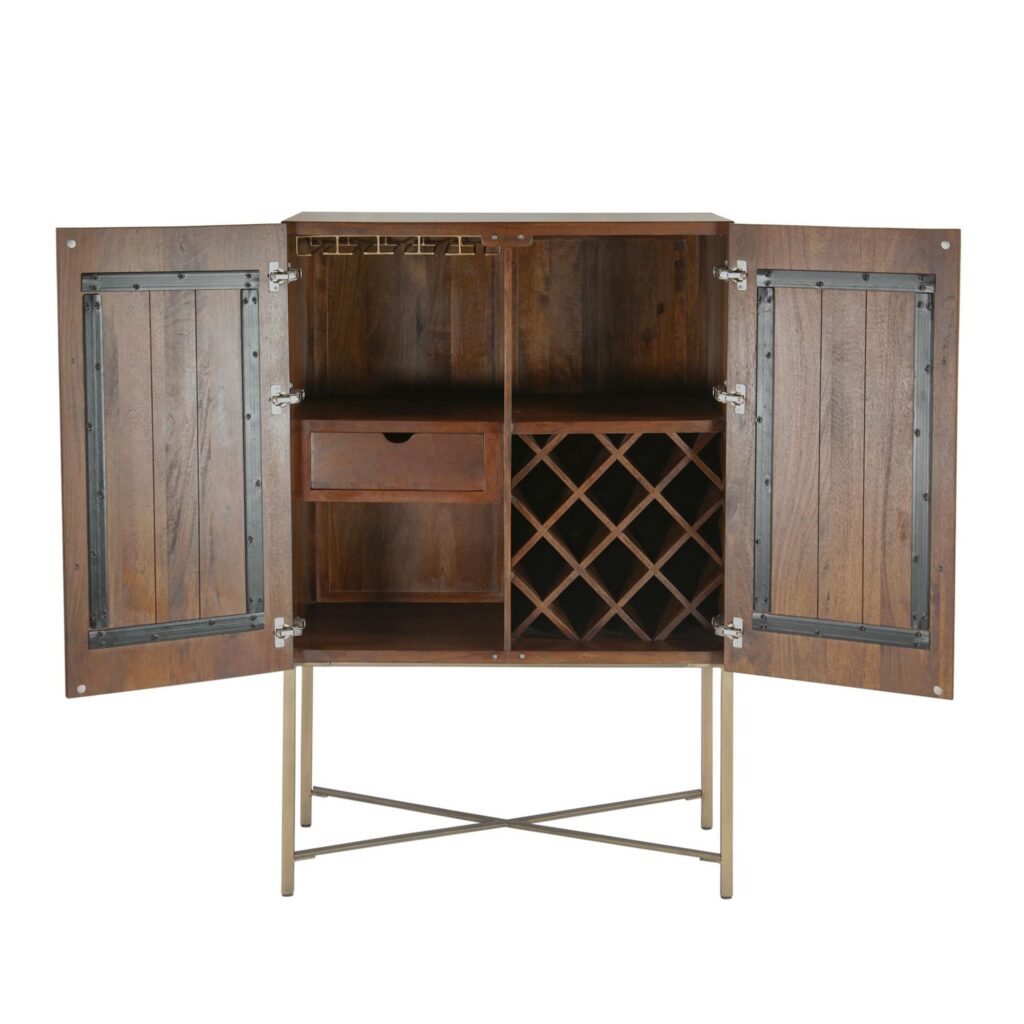 Cosmopolitan 39" Bar Cabinet in Honey Brown