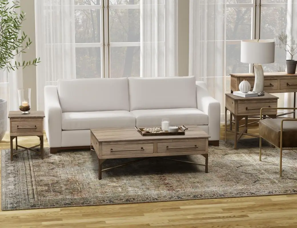 Coffee table height with white sofa