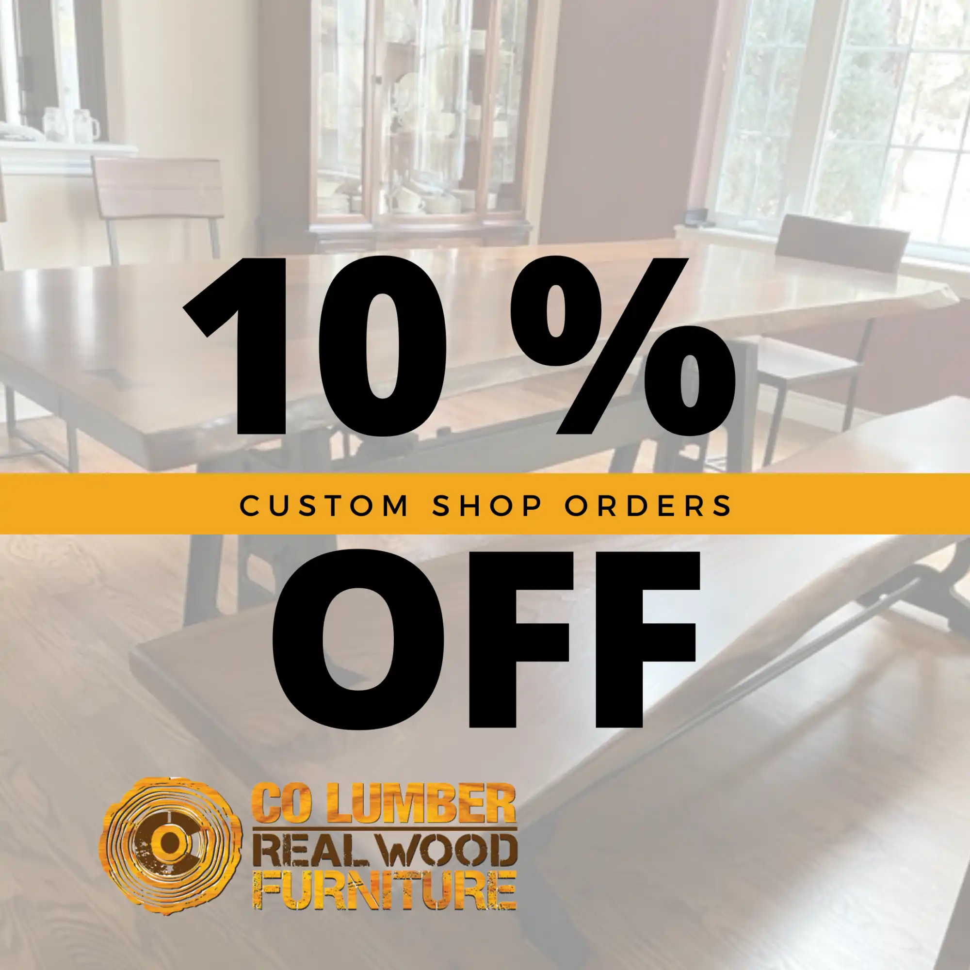 October 2024 get 10% off custom woodworking projects