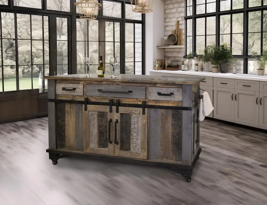 Wood kitchen island in a kitchen in Colorado Springs