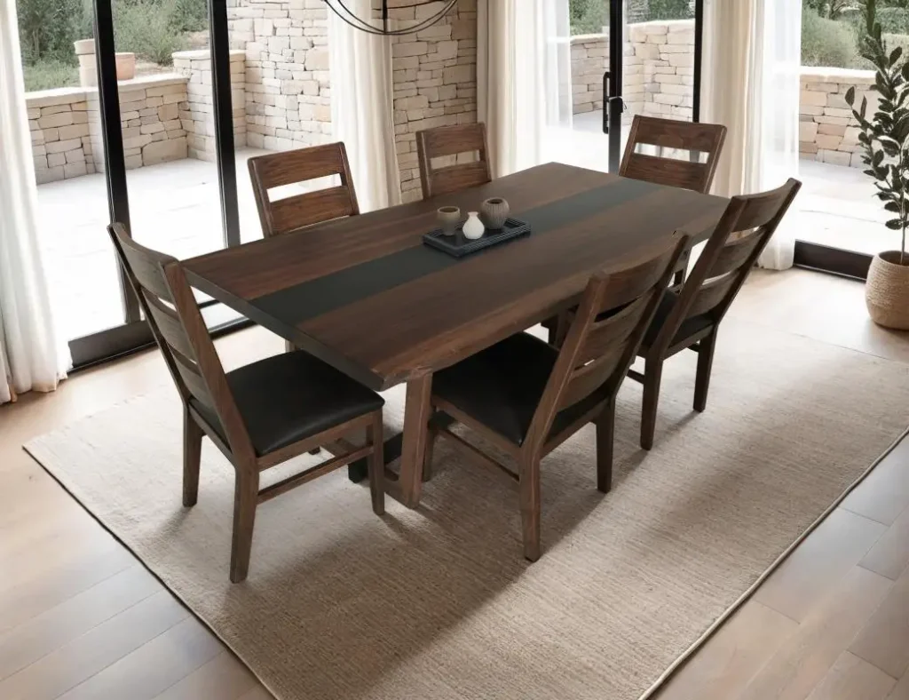 Solid dining room table in Colorado Springs home