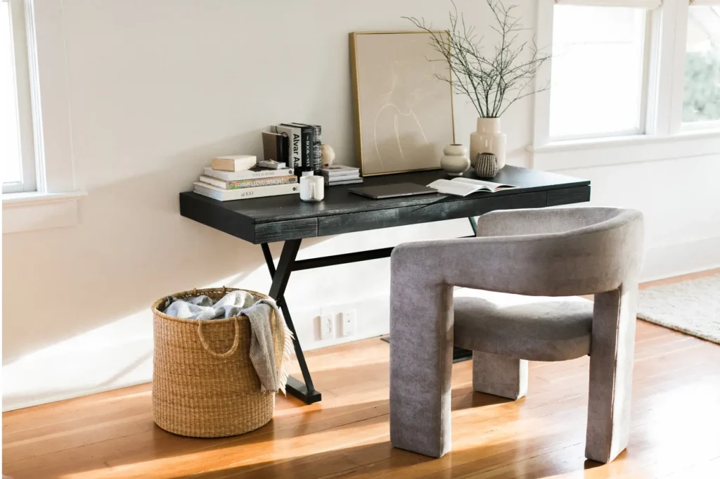 Home office desk setup for productivity and focus