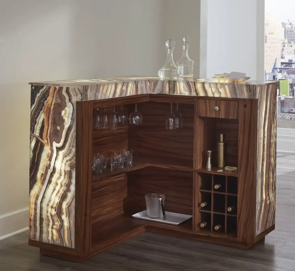 Onyx bar table