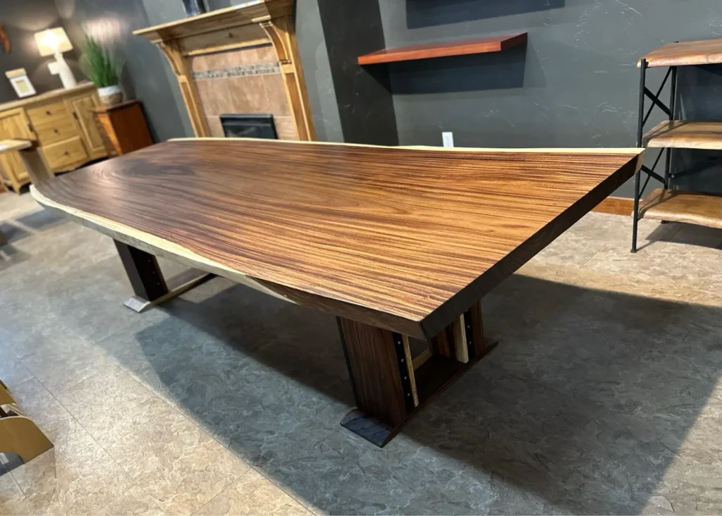 Custom table made with live edge lumber