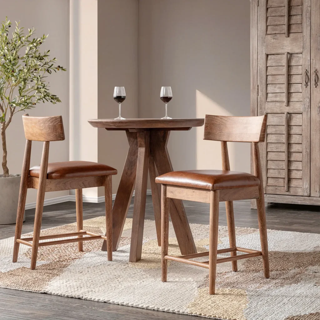 leather and wood bar stool Leather and wood bar stools